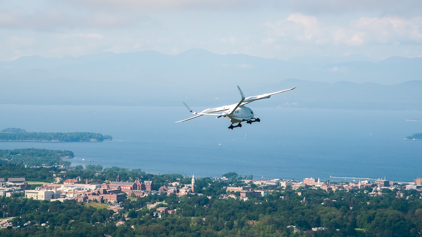 Beta Technologies' Alia eVTOL model ALIA-Over-Burlington