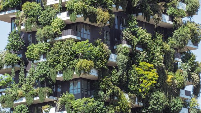 Close View of Bosco Verticale or Vertical Forest