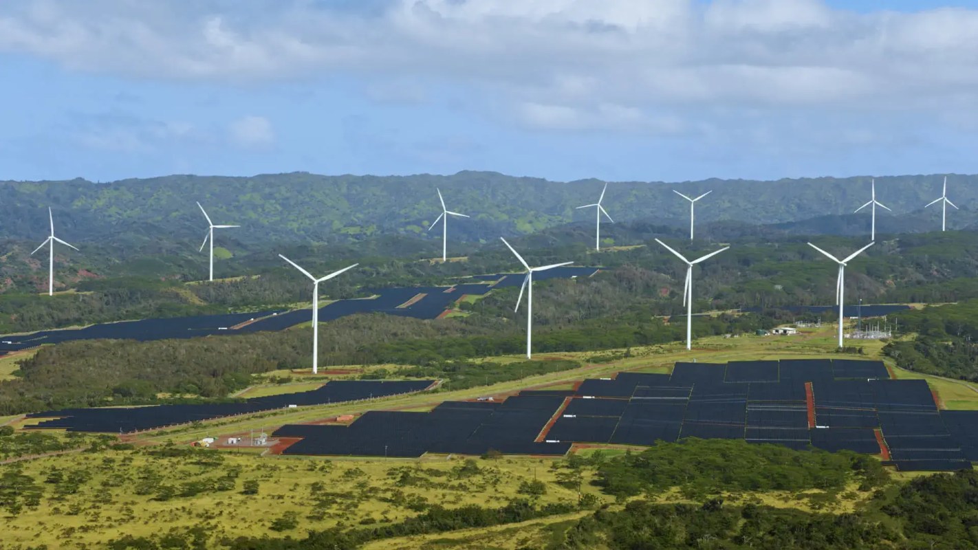 Solar and wind energy being generated in the Solar City