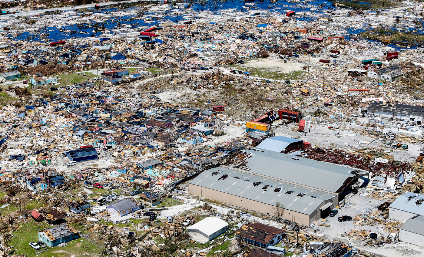 Destruction caused by the most dangerous category 5 hurricane