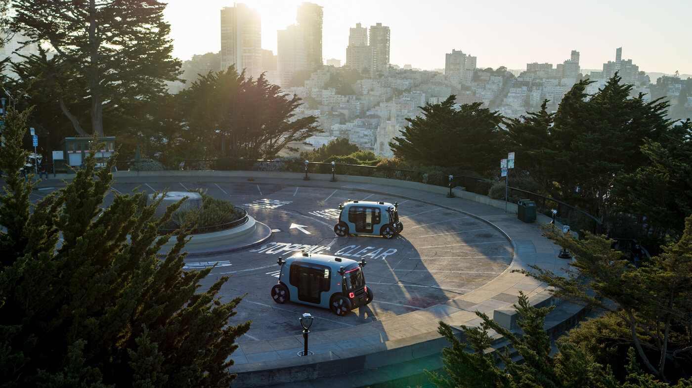 Zoox Autonomous Vehicle Two Vehicle Coit Tower 