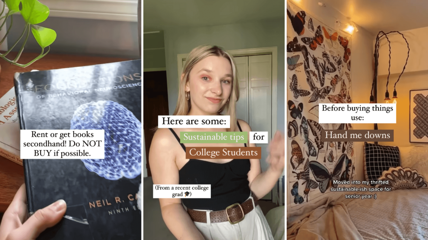 sustainable college living, saving money on campus