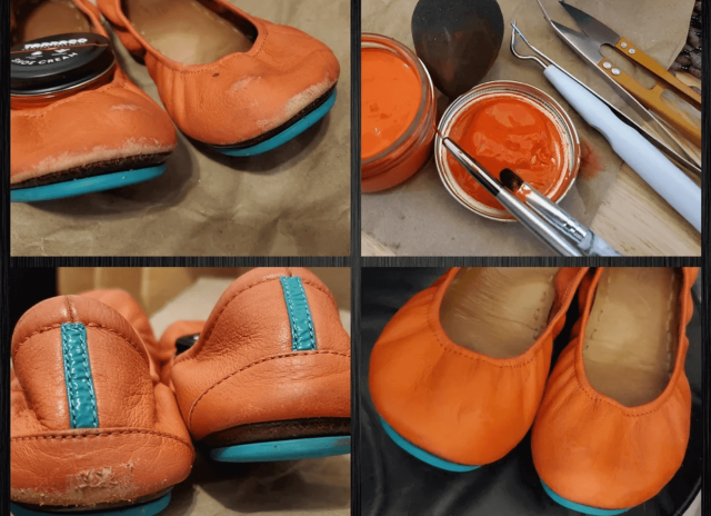 Tangerine Orange Tieks flats