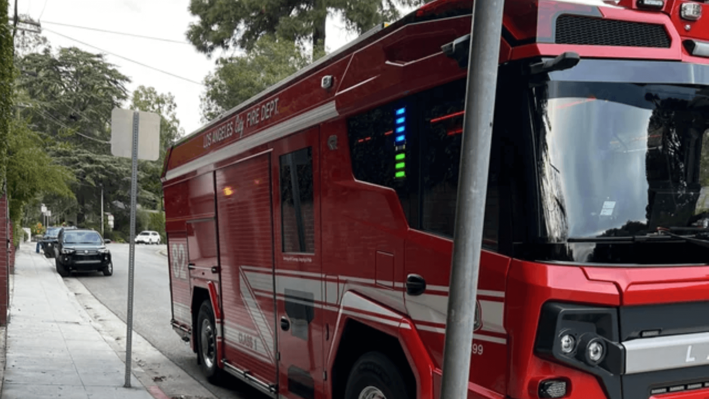 Los Angeles Fire Department's new electric fire engine