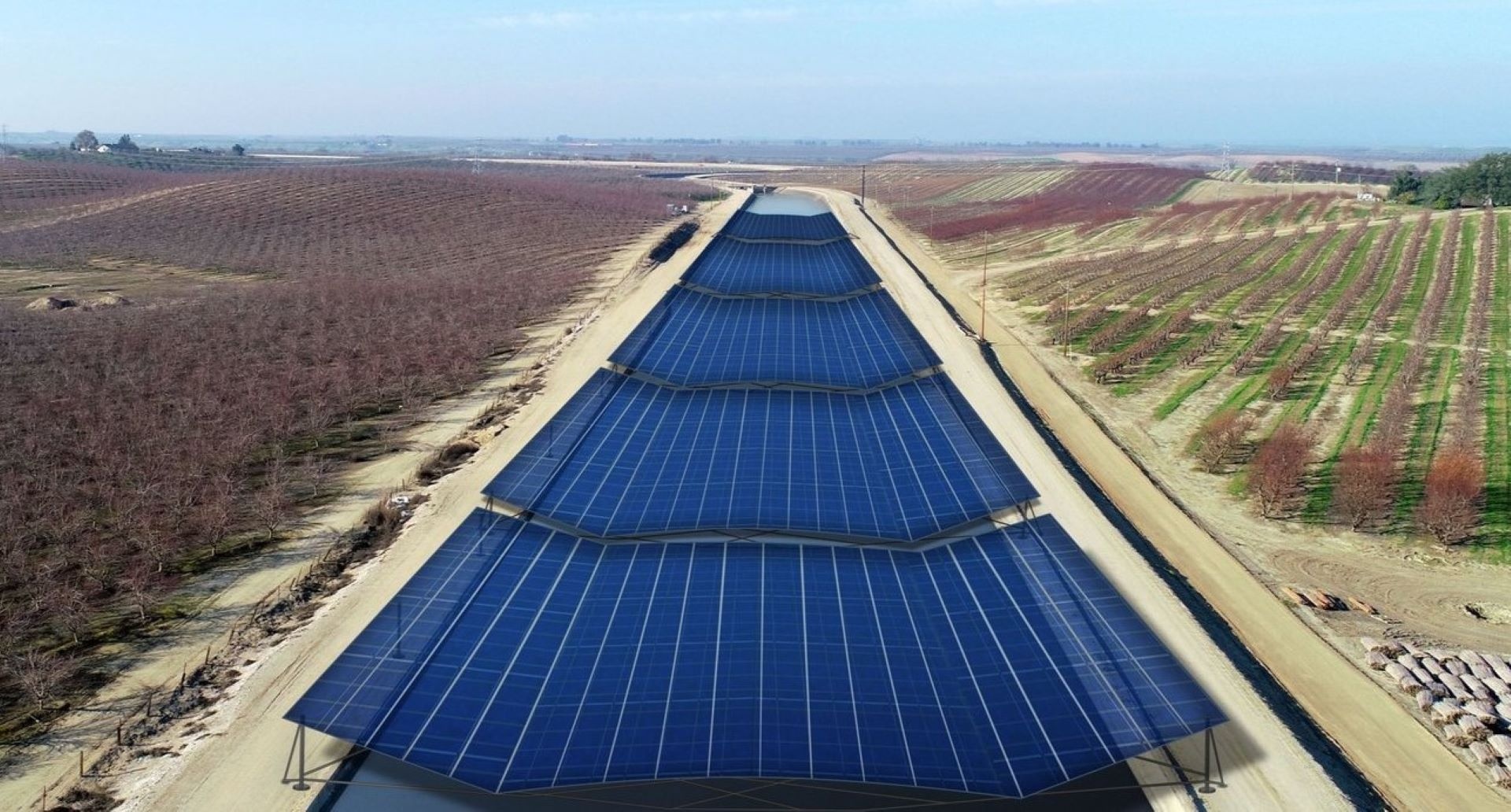 solar panels on irrigation canals