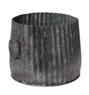 Galvanized Ribbed Planters 