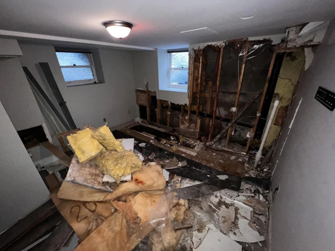 ruined home after a sewage leak