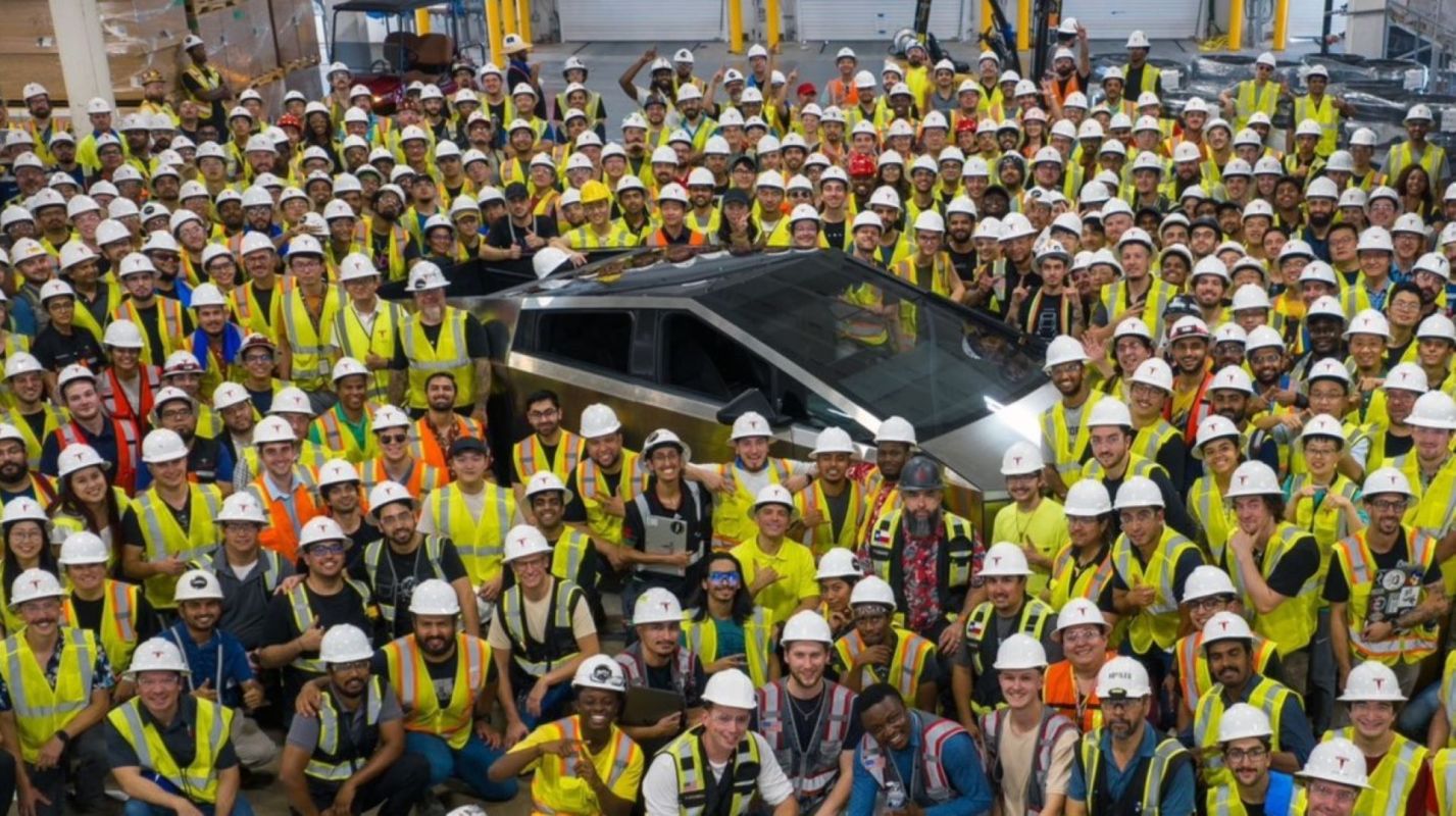 first fully completed Cybertruck at its Texas Gigafactory