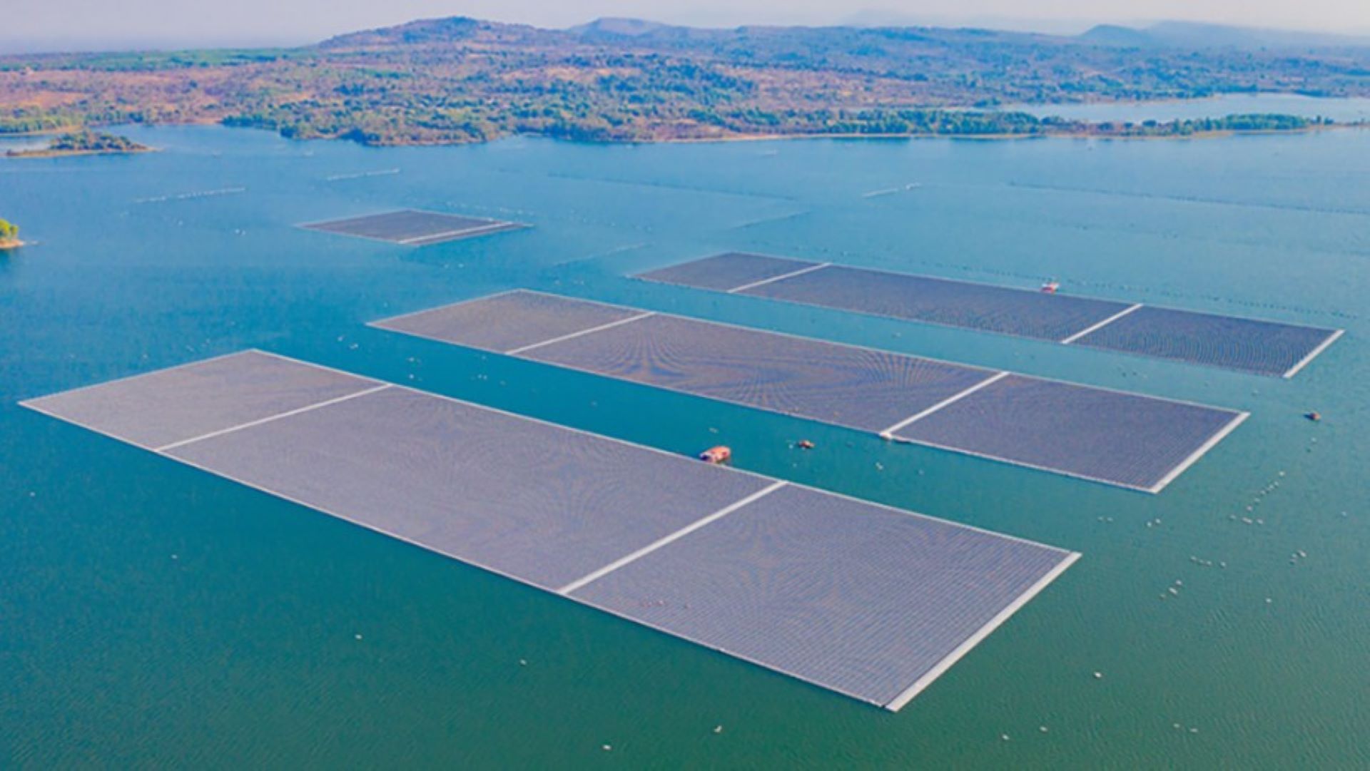 Floating solar panels