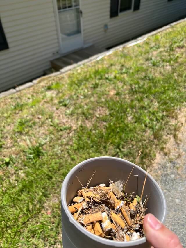 Cigarette butt litter