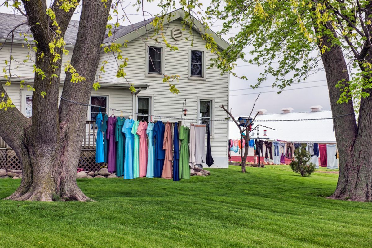 Clothes on a clothesline