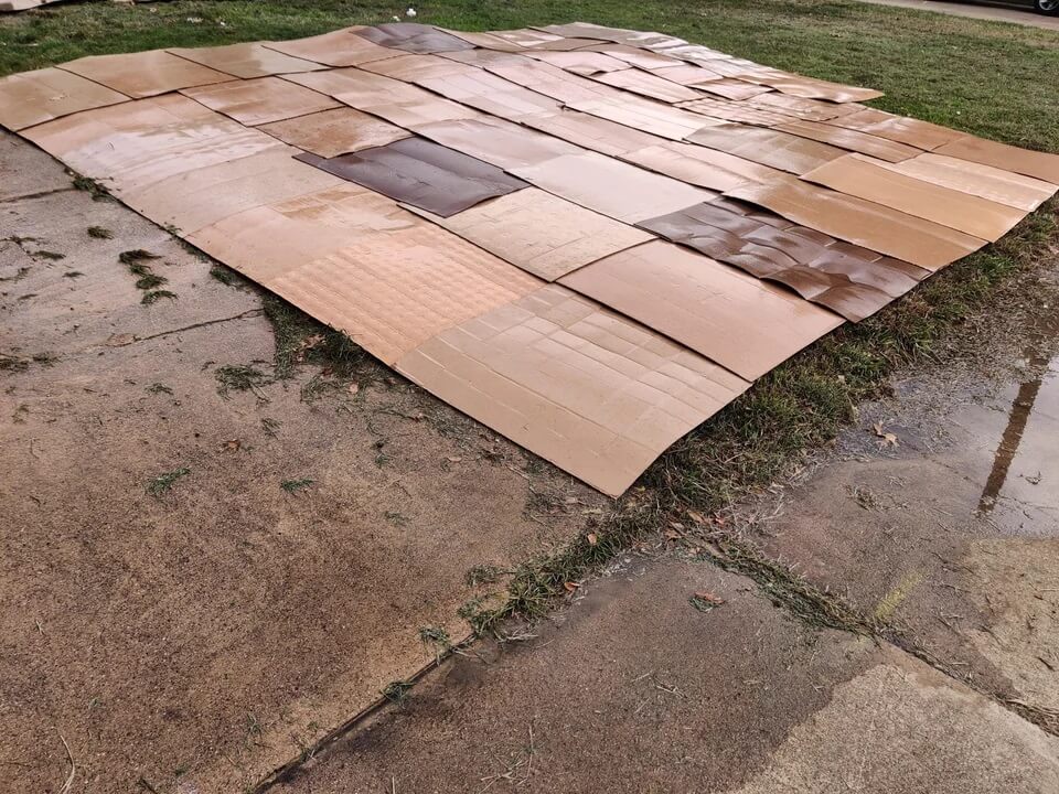 "I recommend more layers of cardboard and more overlap between the sheets."