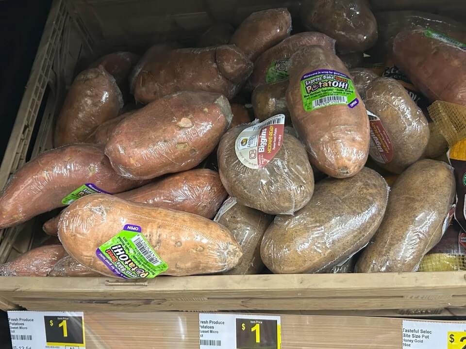 "... potatoes have a long shelf life as they are."