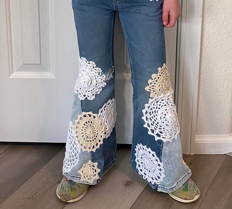 "I repurposed 4 pairs of jeans instead of throwing them out."