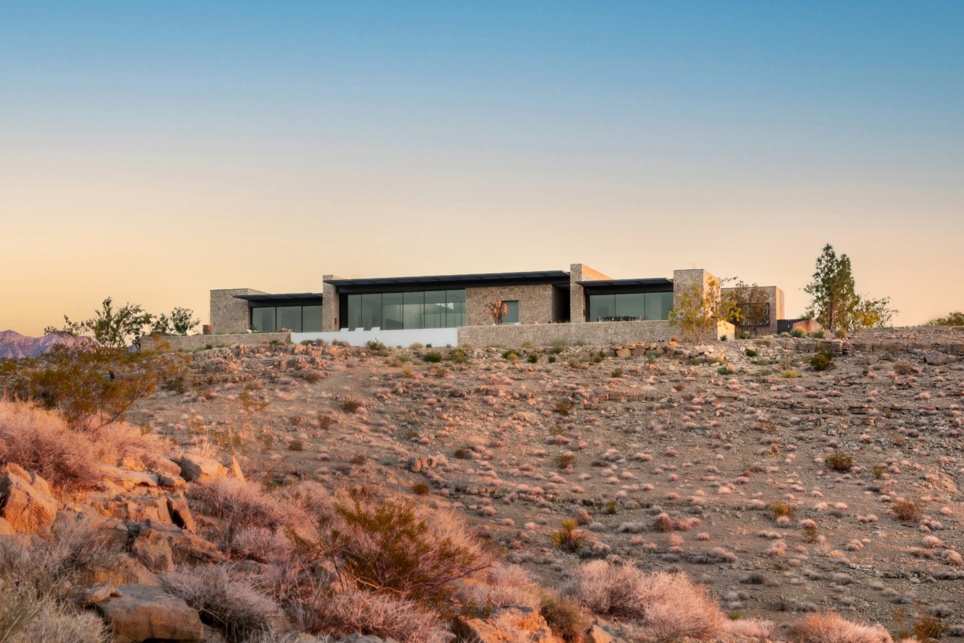 The home uses passive building techniques, which help reduce energy use.