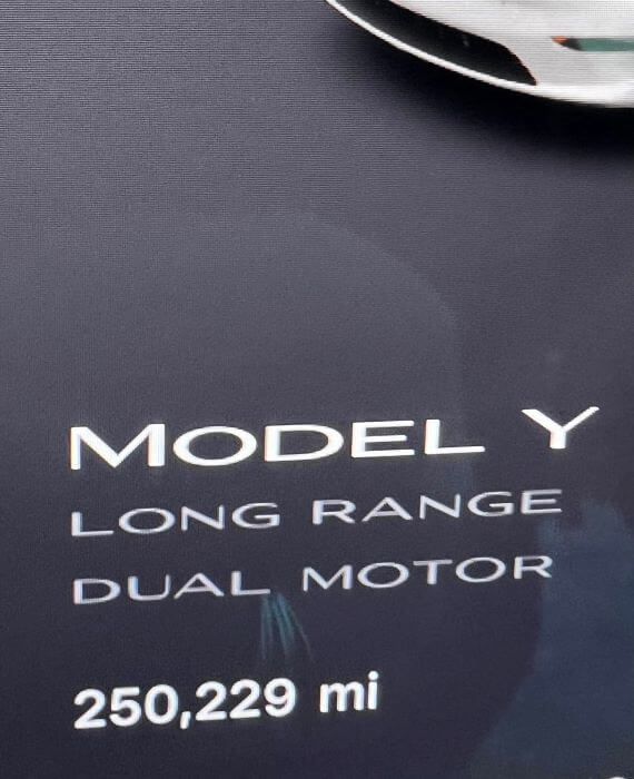 The battery's initial capacity is around 330 miles.