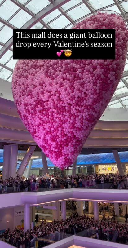 "This mall does a giant ... drop every Valentine's season."