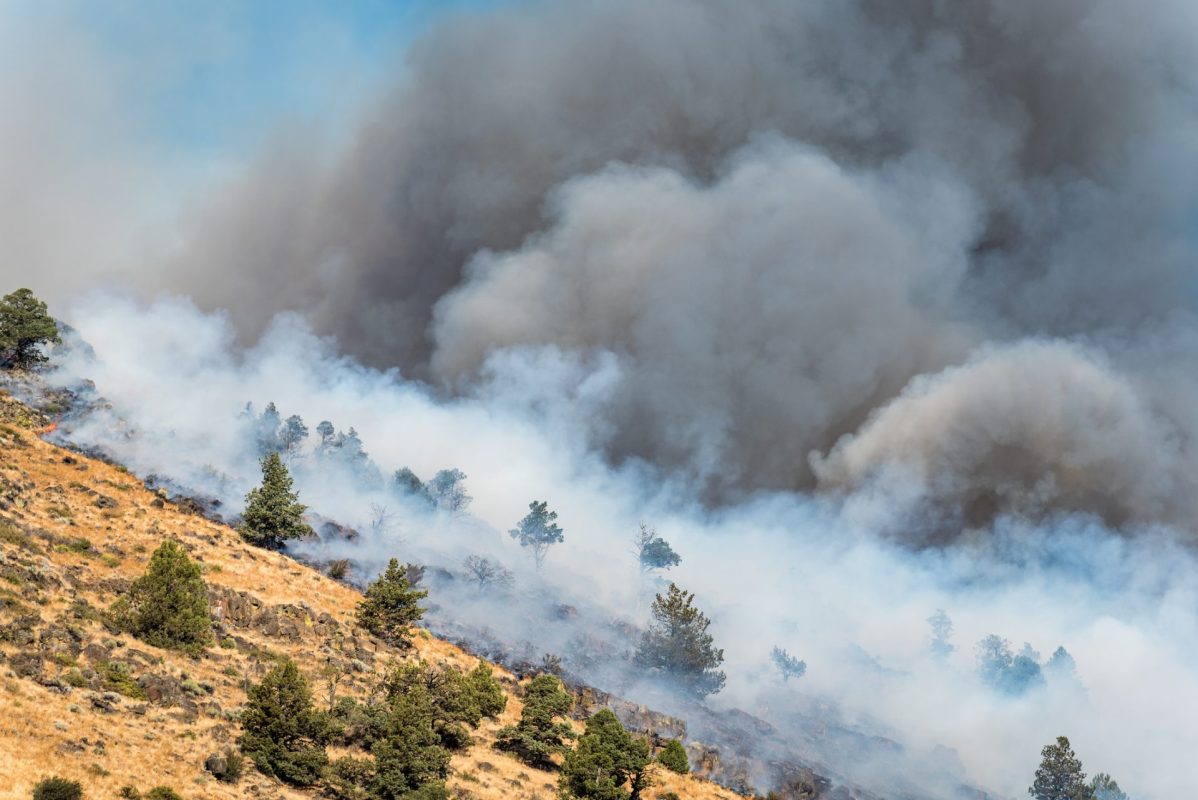 Ash can remain suspended in the air, especially when winds pick up.