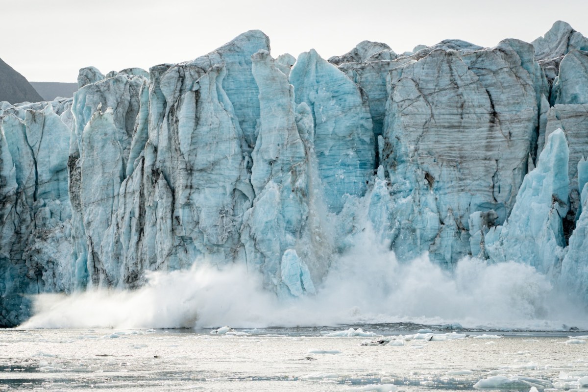 Austfonna is an ice cap, a domed glacier flowing outward in every direction.