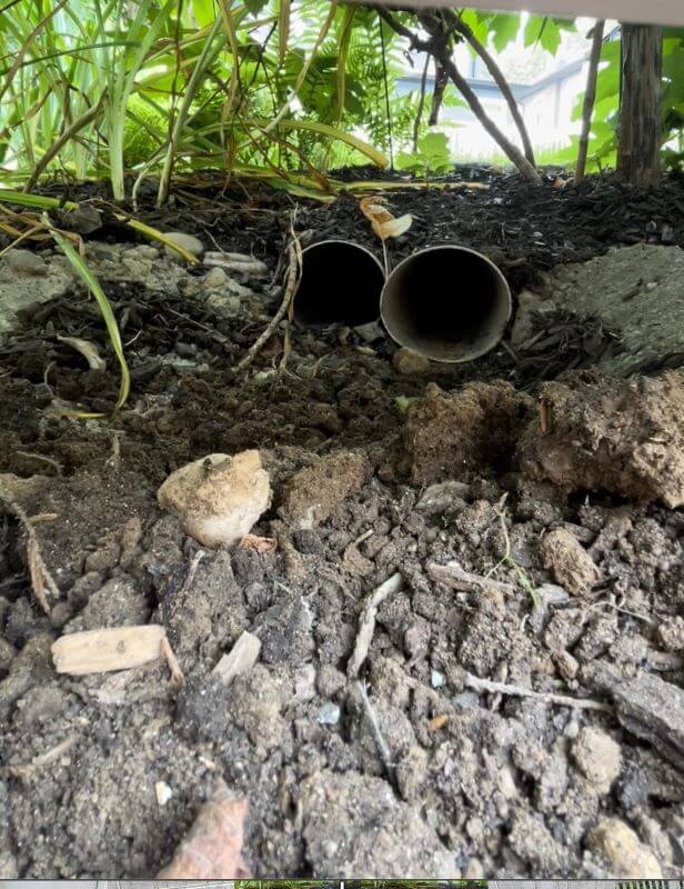 They discovered the pipes while removing dense bushes in the area.