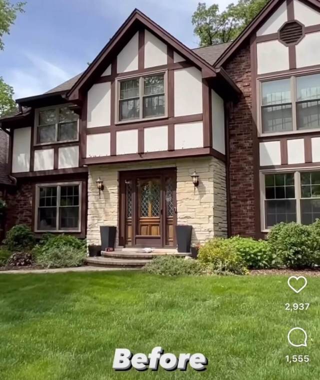 One Redditor posted pictures of a Tudor-style home that had undergone renovations. 