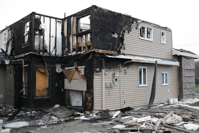 Many homeowners remain in temporary housing due to toxic air pollutants.