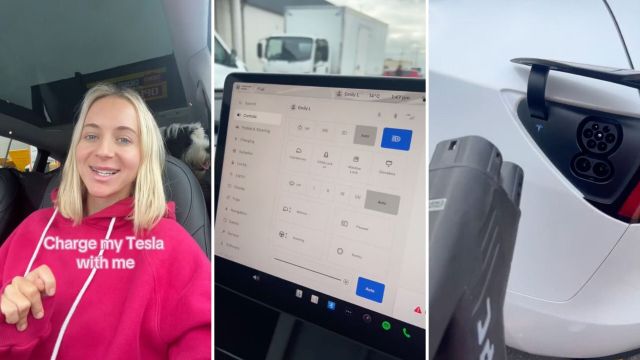 The TikToker took viewers on a journey as she charged her Tesla at a charging station for the very first time.