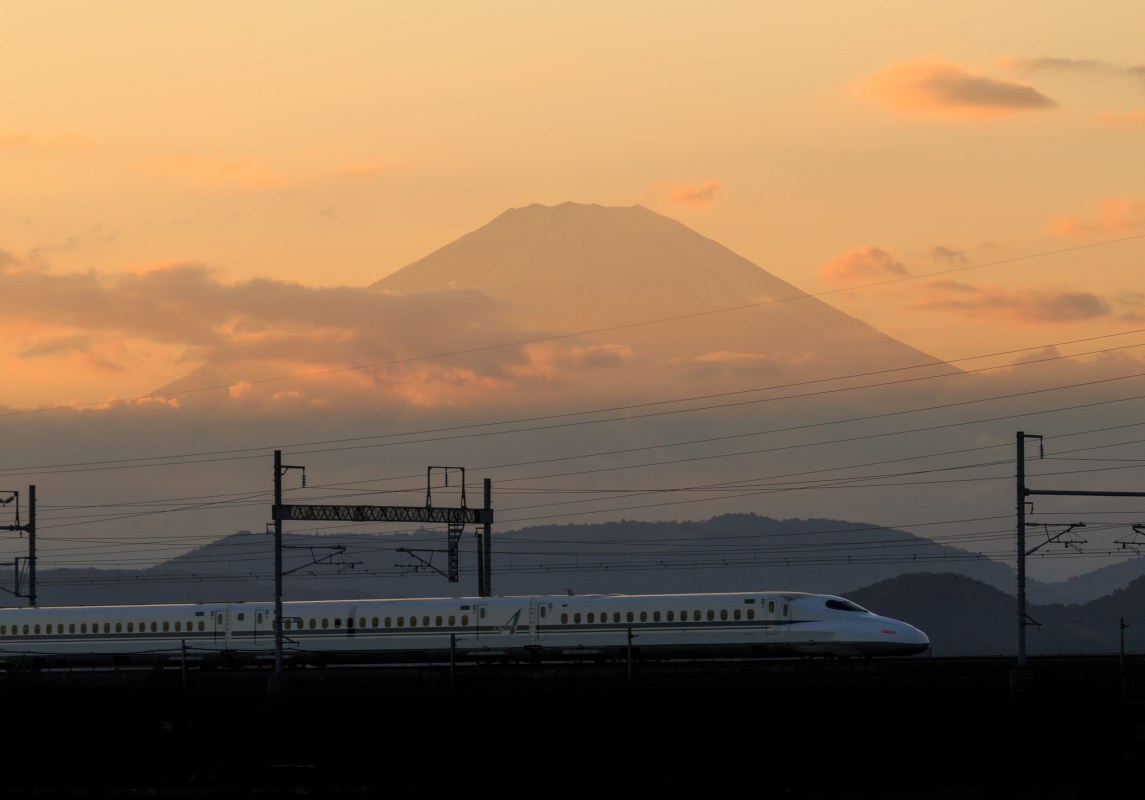 The Instagram clip shows the powerful wind force generated by a bullet train passing through a tunnel.