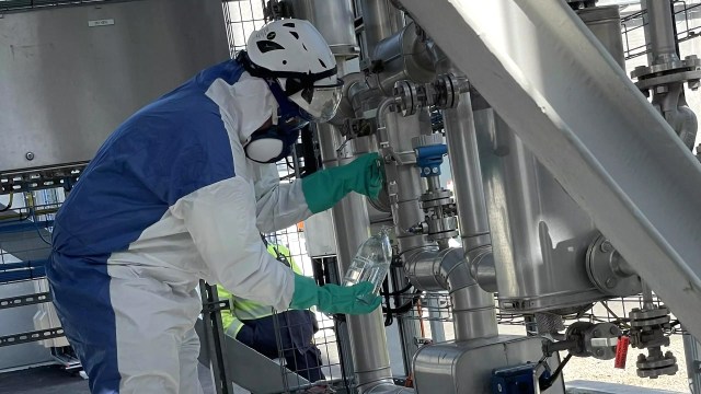 The facility first began producing green hydrogen in January.