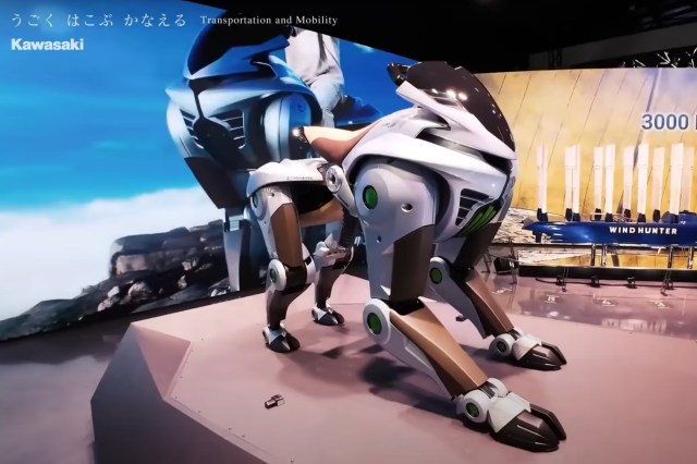 The concept vehicle is Kawasaki's vision for how we might get around in 2050.