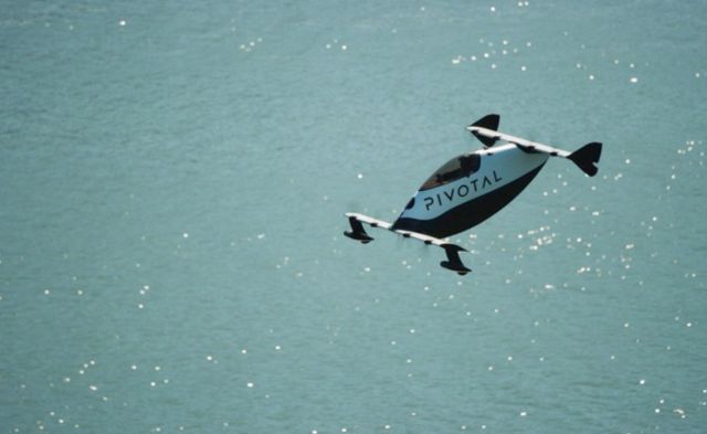 The vehicle has a one-person capacity, lifts off like a helicopter, and cruises like an airplane.