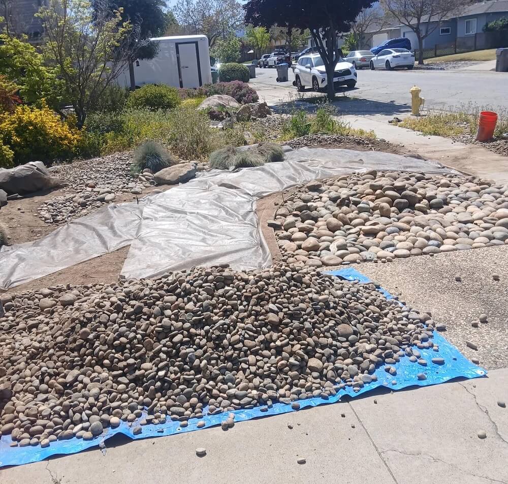 "The mesh will stop the weaker weeds from poking through the soil, but the stronger ones will come through."