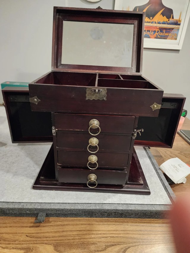 "I've always wanted to find something in a jewelry box I thrift!"