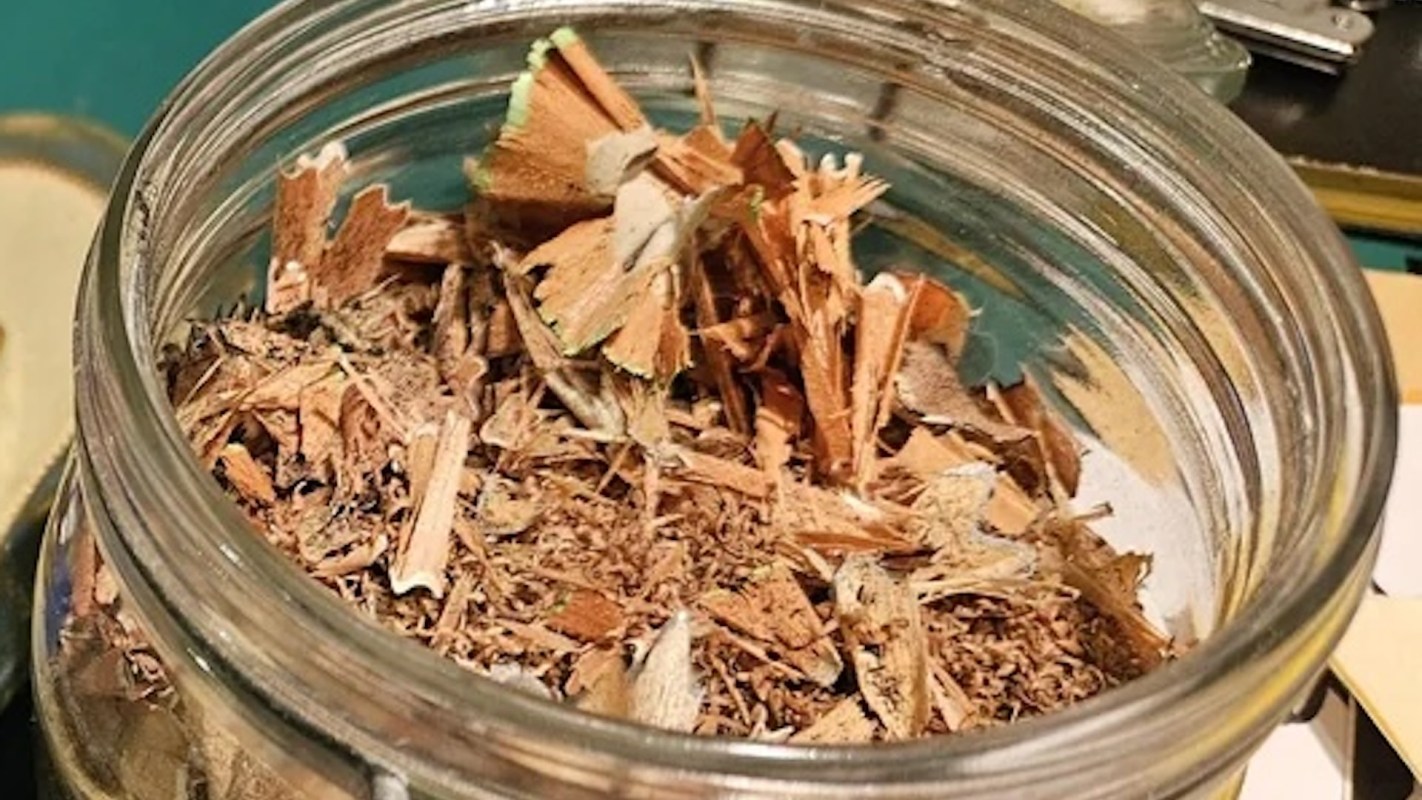 "This is about a year-and-a-half of pencil shavings."