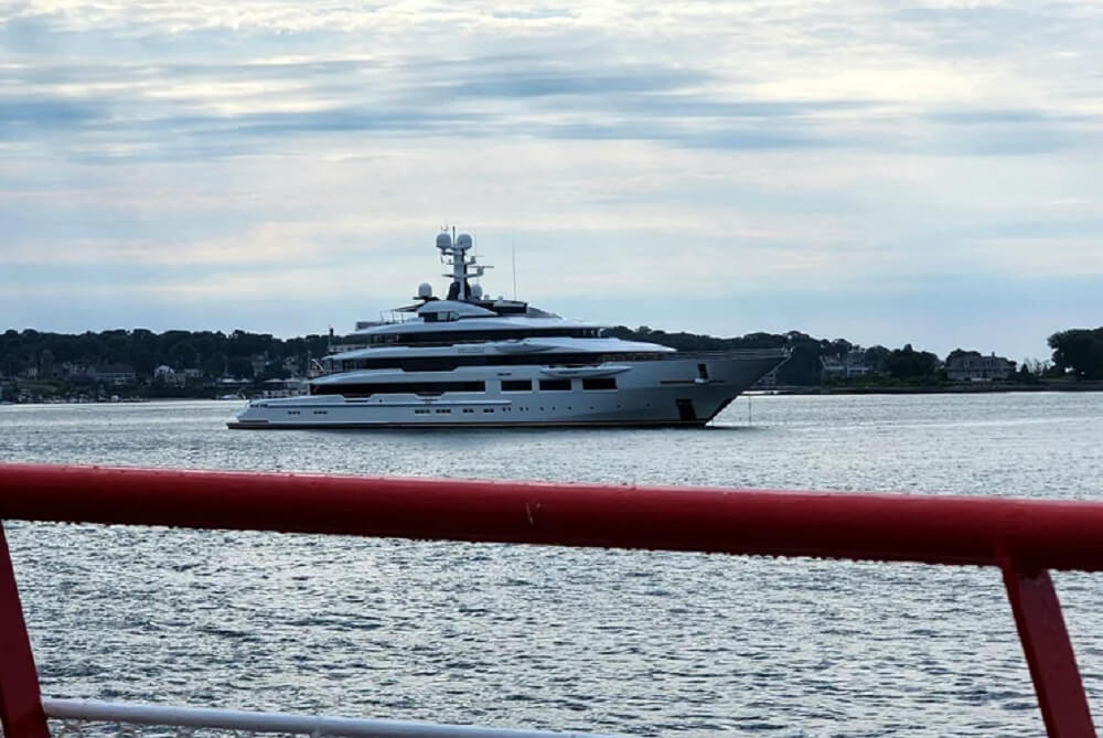 The yacht is worth $180 million.
