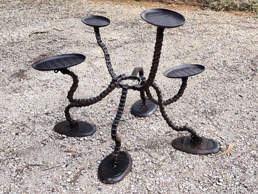 "Don't know what I love more: your snazzy bird feeder or those gorgeous birds!"