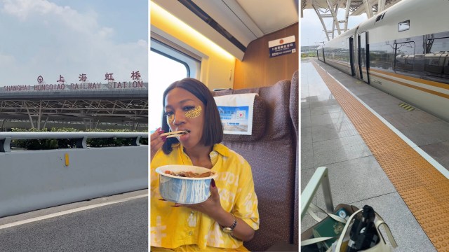 "I didn't realize how fast the train was moving until we went past a stationary train."