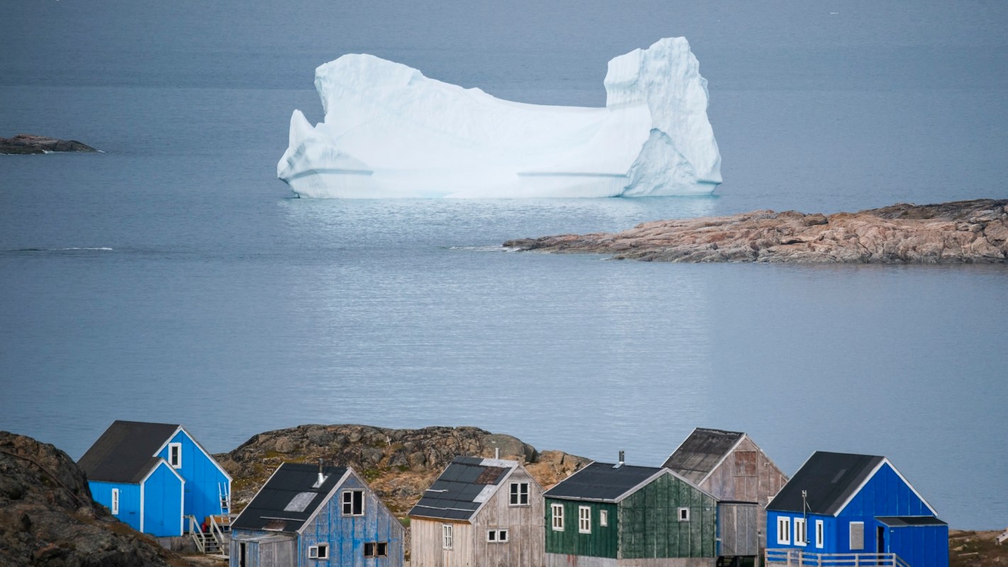 The village posted photos of the iceberg on social media.